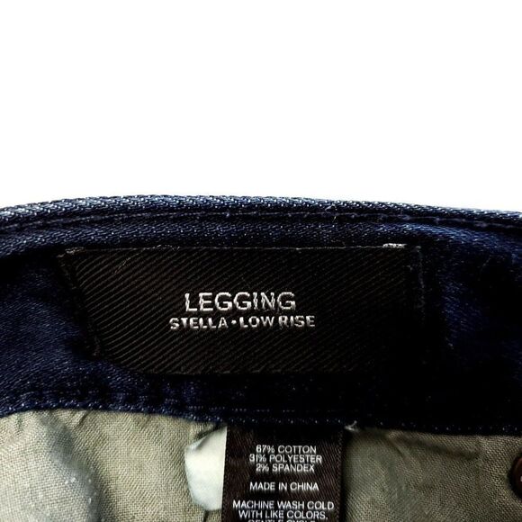 Express Legging Stella‎ Low Rise Dark Blue Whisker Denim Jeans 2R 30/30 - Picture 5 of 9